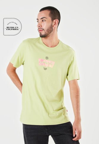 Levis - Camiseta Verde-Rosa Levi's