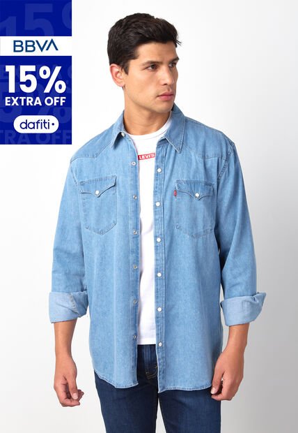 Camisa Denim Levi's Classic Western Índigo Claro