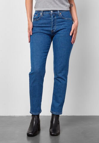 Jean Levi's 501 Original Cropped Fit Índigo Medio Levis