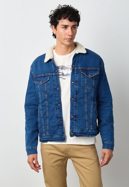 Chaqueta Denim Levi's Sherpa Trucker Índigo Medio