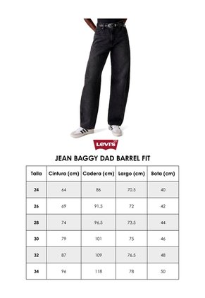 Jean Levi's Baggy Dad Barrel Fit Negro