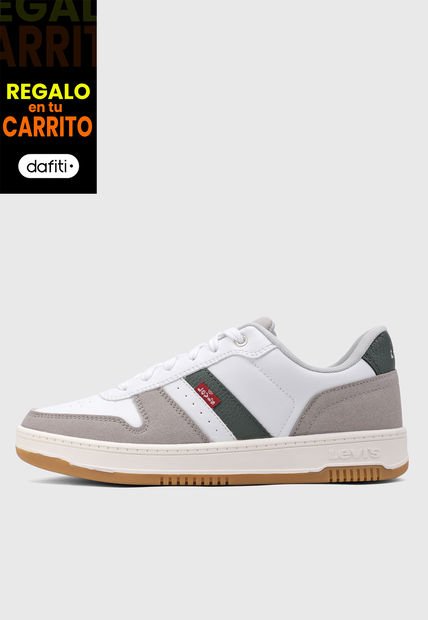 Tenis Lifestyle Blanco-Gris-Verde Levi's Drive Low