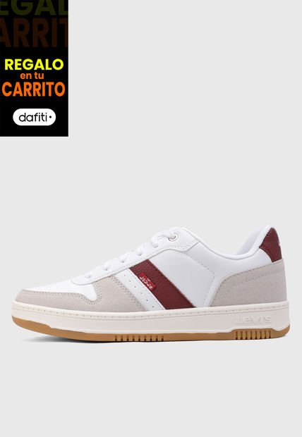 Tenis Lifestyle Blanco-Gris-Vino Levi's Drive Low