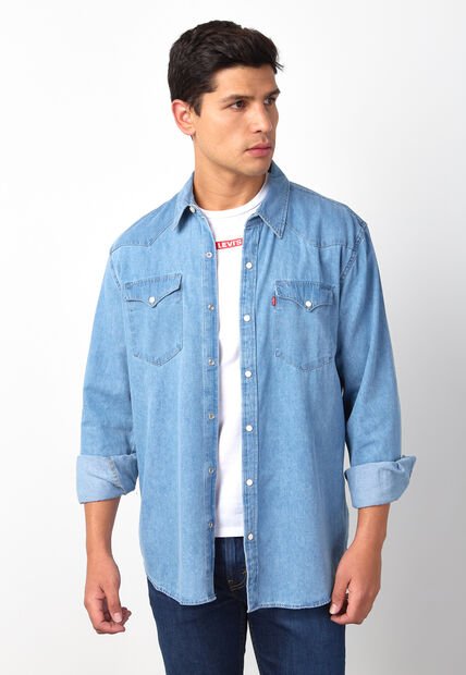 Camisa Denim Levi's Classic Western Índigo Claro