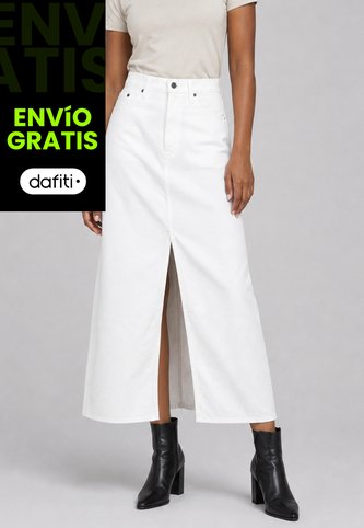 Falda Larga Denim Levi's Ankle Colum Fit Blanco Levis