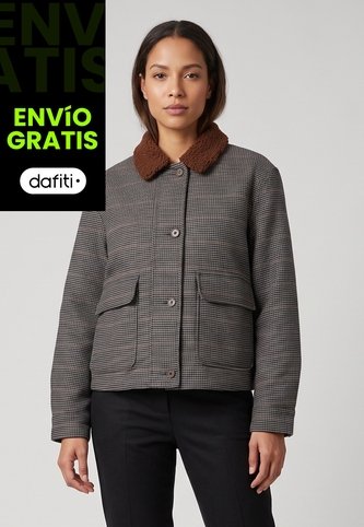 Chaqueta Levi's Bree Cropped Chore Sherpa Gris Levis