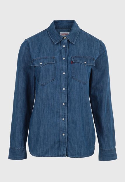 Camisa Denim Levi's Iconic Western Índigo Medio