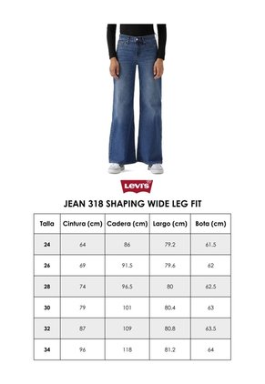 Jean Levi's 318 Shaping Wide Leg Fit Negro