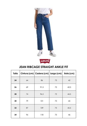 Jean Levi's Ribcage Straight Ankle Fit Índigo Oscuro