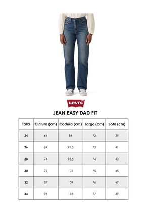 Jean Levi's Easy Dad Straight Fit Índigo Claro