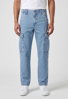 Jean Levi's XX Cargo Straight Fit Índigo Claro