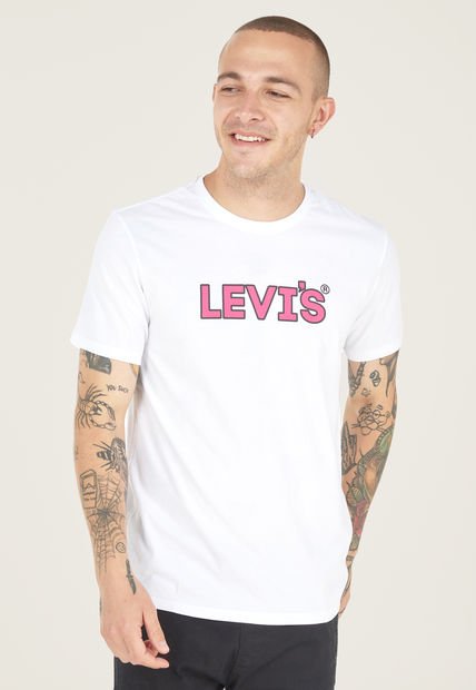 Camiseta Blanco-Rosa-Negro Levi's Graphic