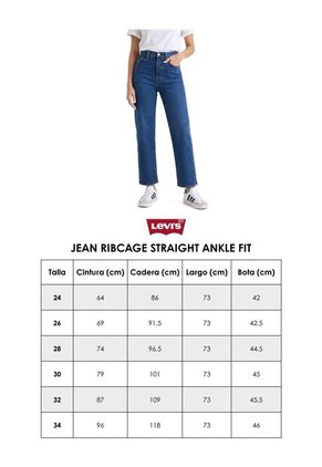 Jean Levi's Ribcage Straight Ankle Fit Negro