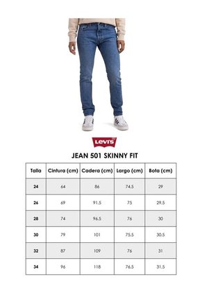 Jean Levi's 501 Skinny Fit Índigo Medio