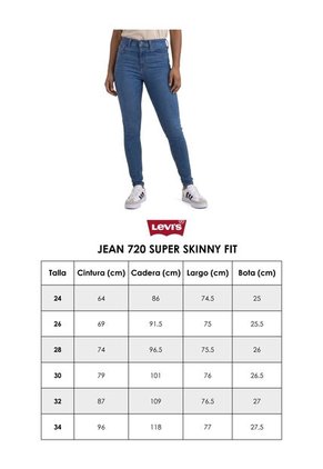 Jean Levi's 720 Super Skinny Fit Índigo Medio