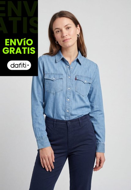 Camisa Denim Levi's Iconic Western Índigo Claro