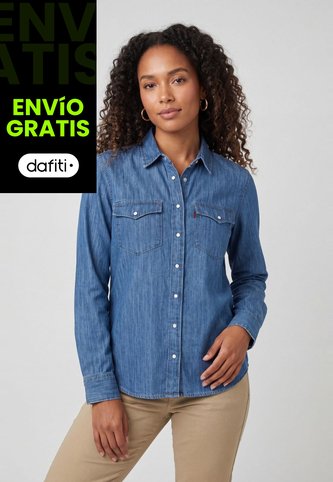 Camisa Denim Levi's Iconic Western Índigo Medio Levis