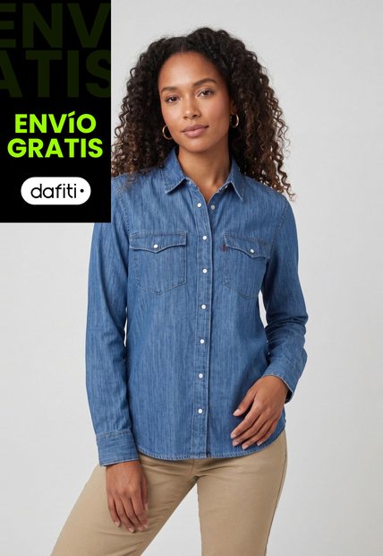 Camisa Denim Levi's Iconic Western Índigo Medio