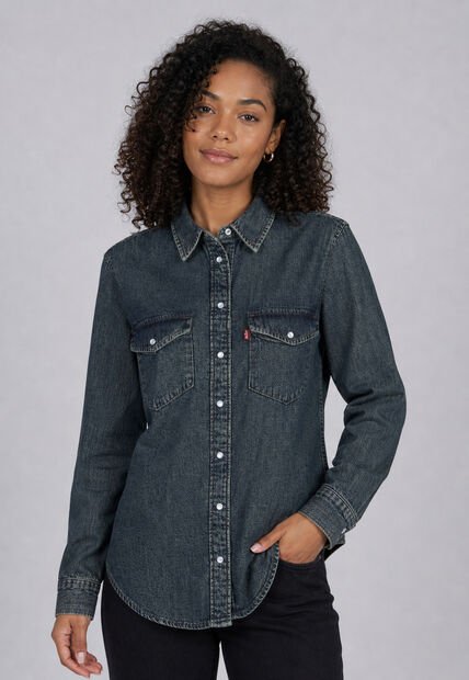 Camisa Denim Levi's Iconic Western Índigo Medio