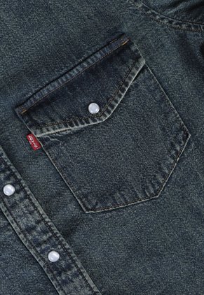 Camisa Denim Levi's Iconic Western Índigo Medio