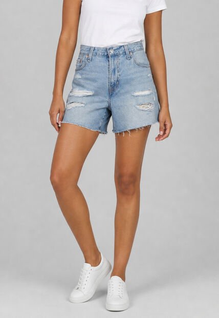 Short Denim  Levi's Ribcage Zip Fit Índigo Claro