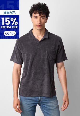 Polo Levi's Terry Pocket Gris Oscuro Levis