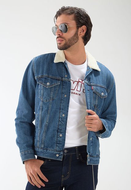 Chaqueta Denim Azul-Blanco Levi's Sherpa Trucker