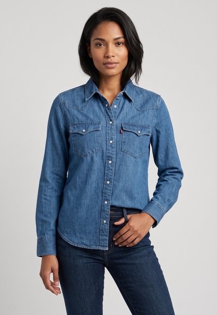 Camisa Denim Levi's Ultimate Western Índigo Medio