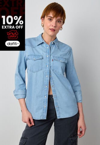 Camisa Denim Levi's The Ultimate Western Índigo Claro Levis