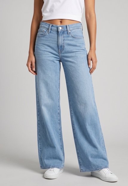 Jean Levi's 318 Shaping Wide Leg Fit Índigo Claro