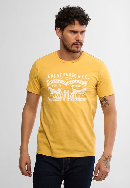 Camiseta Mostaza-Blanco Levi's