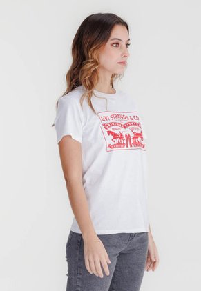 Camiseta  Blanco-Rojo Levi's 2-Horse Graphic