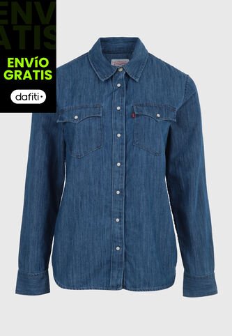 Camisa Denim Levi's Iconic Western Índigo Medio Levis
