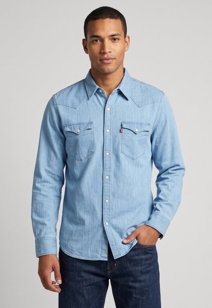 Camisa Denim Levi's The Barstow Western Índigo Claro