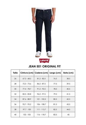 Jean Levi's 501 Original Fit Índigo Claro