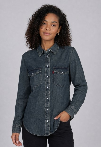 Camisa Denim Levi's Iconic Western Índigo Medio