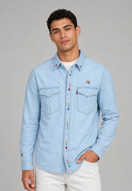 Camisa Denim Levi's Western Índigo Claro