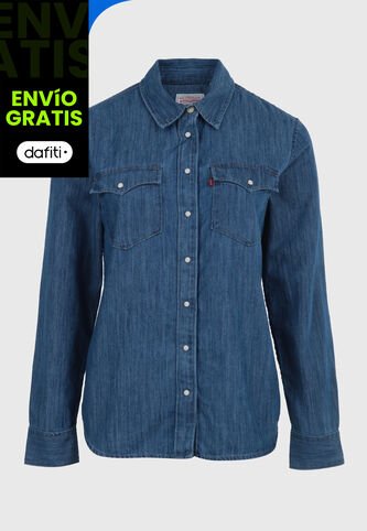Camisa Denim Levi's Iconic Western Índigo Medio Levis