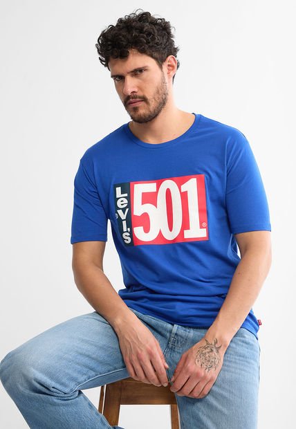 Camiseta Azul-Rojo-Blanco Levi's