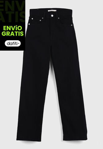Jean Levi's Ribcage Straight Ankle Fit Negro Levis
