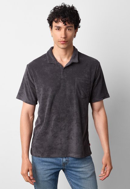 Polo Levi's Terry Pocket Gris Oscuro