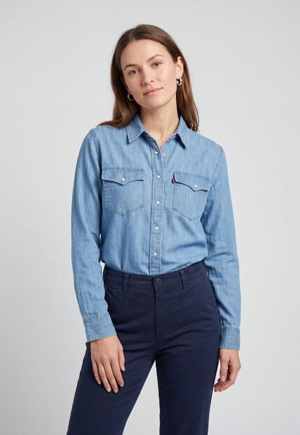 Camisa Denim Levi's Iconic Western Índigo Claro