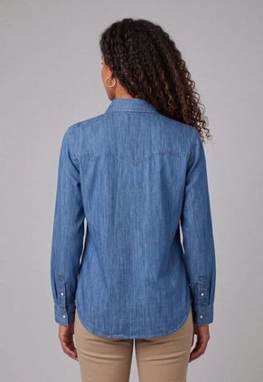 Camisa Denim Levi's Iconic Western Índigo Medio
