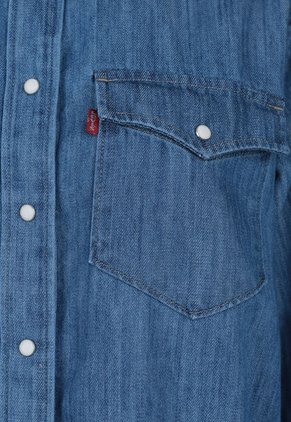 Camisa Denim Levi's Iconic Western Índigo Medio