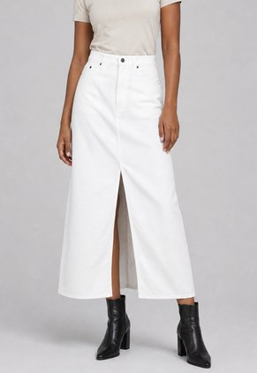 Falda Larga Denim Levi's Ankle Colum Fit Blanco