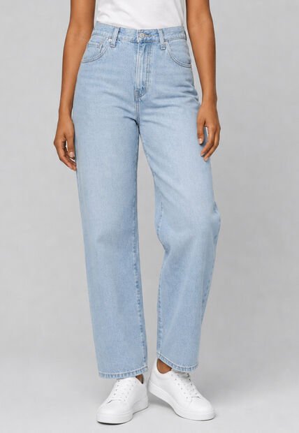 Jean Levi's Easy Dad Straight Fit Índigo Claro