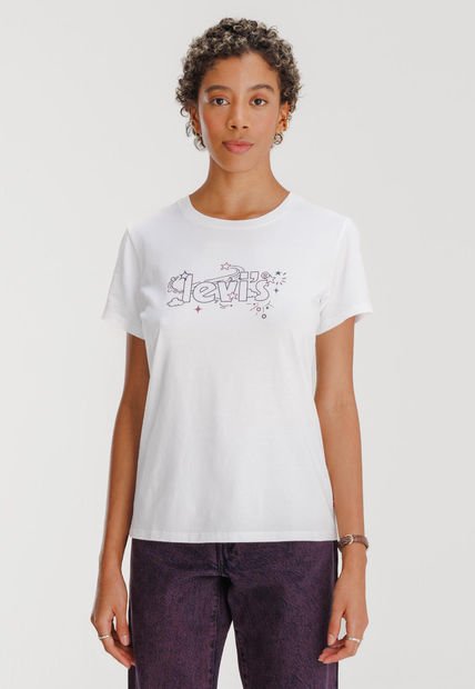 Camiseta Blanco-Negro-Lila Levi's