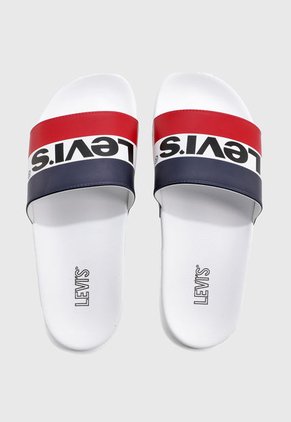 Playera Blanco-Azul-Rojo Levi's