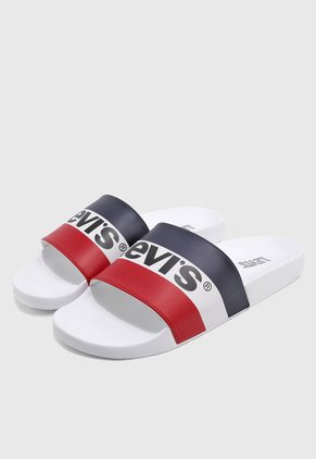 Playera Blanco-Azul-Rojo Levi's