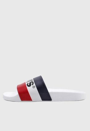 Playera Blanco-Azul-Rojo Levi's